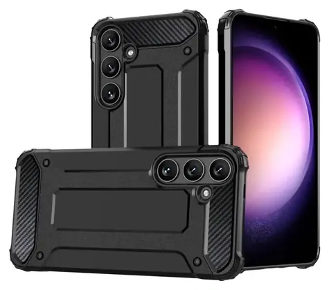 Hurtel Hybrid Armor černá / Kryt / Samsung Galaxy S25+ / Odolná hybridní konstrukce