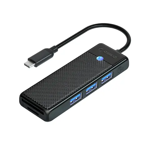 Orico PAPW3AT-C3 černá / USB hub / 3x USB-A 3.0 / čtečka SD a microSD / kabel 1 m