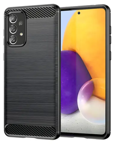 Hurtel Carbon Case pro Samsung Galaxy A73 černá / Kryt / Karbonové vlákno / TPU