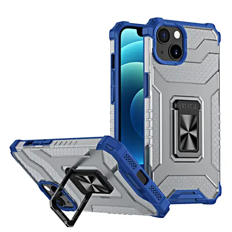 Hurtel Crystal Ring pro Apple iPhone 12 mini modrá / Ochranný kryt / odolný / se stojánkem