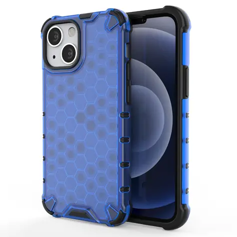 Hurtel Honeycomb Case modrá / Kryt pro iPhone 13 mini / TPU, voštinový design