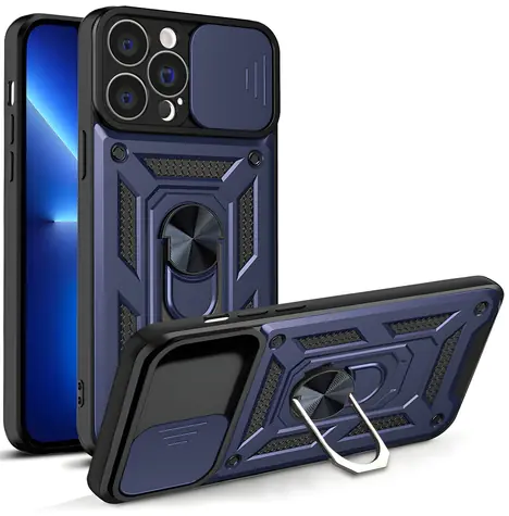 Hurtel Hybrid Armor Camshield modrá / Zadní kryt / Apple iPhone 13 Pro / Kryt kamery
