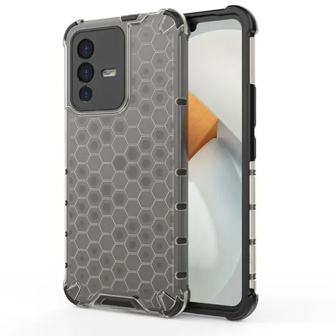 Hurtel Honeycomb Case černá / Pouzdro / Vivo V23 5G / Voštinový vzor / Gelový rám