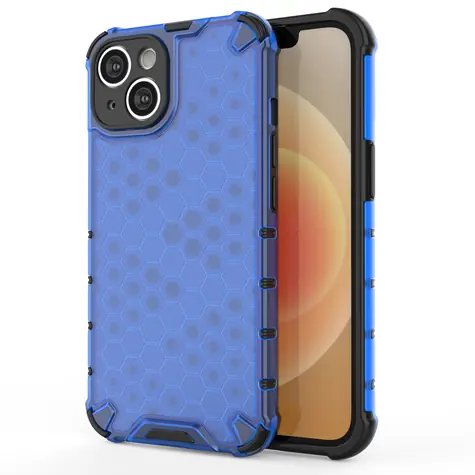 Hurtel Honeycomb Armor kryt pro Apple iPhone 14 modrá / Kryt / Voštinový vzor / Odolný hybrid
