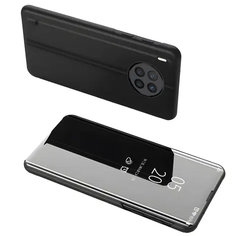 Hurtel Clear View Case pro Huawei Nova 8i černá / Pouzdro / Flipové / Průhledné okénko