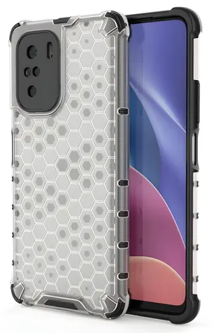 Hurtel Honeycomb Case transparentní / Kryt / Xiaomi Poco F3 & Redmi K40 (Pro, Pro+)
