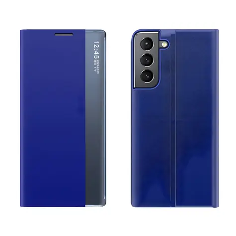 Hurtel Sleep Case pro Samsung Galaxy S22+ modrá / Flipové pouzdro / Stojánek
