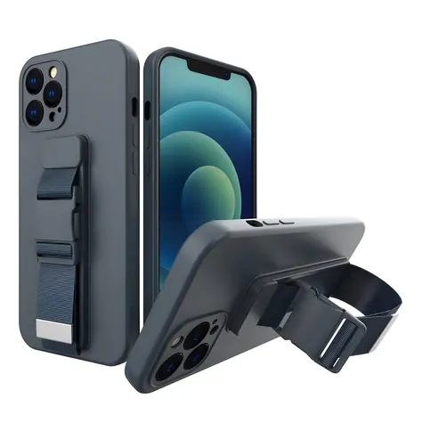 Hurtel Rope Case pro Apple iPhone 13 mini tmavě modrá / Pouzdro / gelové se šňůrkou a řetízkem