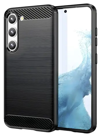 Hurtel Carbon Case pouzdro pro Samsung Galaxy S23+ černá / Pouzdro / Silikonové / Karbonový vzor