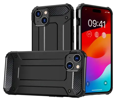 Hurtel Hybrid Armor černá / Kryt / Apple iPhone 15 Plus