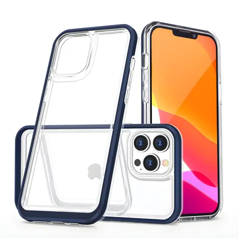 Hurtel Clear 3in1 Case iPhone 13 Pro modrý rámeček / Kryt / Apple iPhone 13 Pro / Čirý gelový