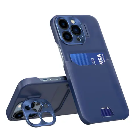 Hurtel Leather Stand Case modrá / Pouzdro pro Samsung Galaxy S23 Ultra / Peněženka / Stojánek