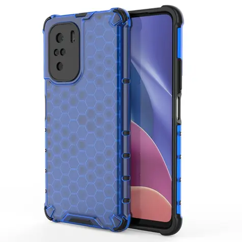 Hurtel Honeycomb Case Xiaomi K40 Pro+/K40 Pro/K40/Poco F3 modrá / Zadní kryt / voštinový vzor s TPU nárazníkem