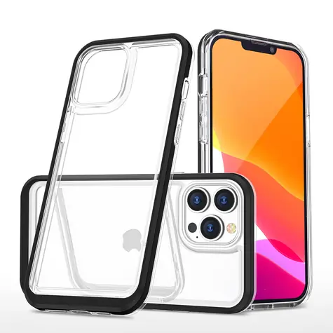 Hurtel Clear 3in1 čirá, černý rámeček / Kryt / Apple iPhone 14 Pro