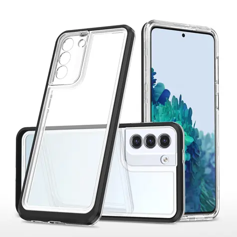 Hurtel Clear 3in1 čirá, černý rámeček / Kryt / Samsung Galaxy S21+ 5G / Silikonový 3v1