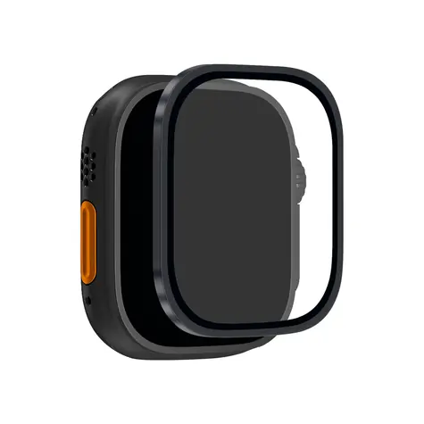 Puro Tempered Glass černá / Tvrzené sklo / Apple Watch Ultra / Ultra 2 / Ultra 3M / titanový rámeček