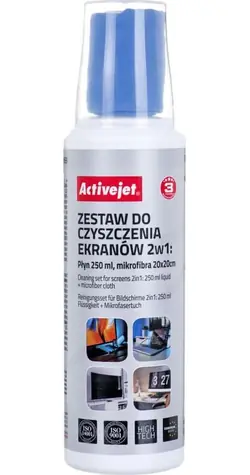 Activejet AOC-269 / Čisticí sada na obrazovky / sprej 250 ml + utěrka / LCD/LED/Plazma