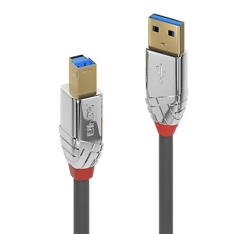 Lindy Cromo Line USB 3.0 A-B šedá / USB kabel / USB-A - USB-B / 3 m / 5 Gbit/s