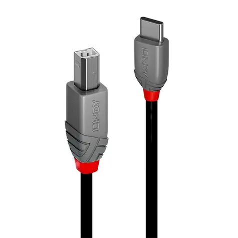 Lindy Anthra Line USB-C - USB-B 2m černá / Kabel USB / USB 2.0 / 480 Mbit/s