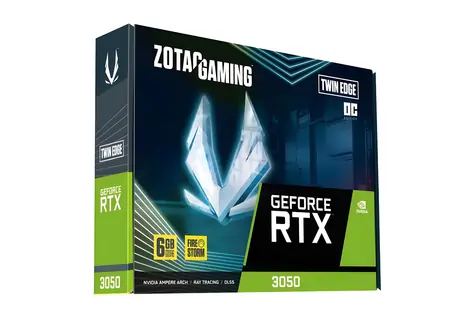 ZOTAC RTX 3050 Twin Edge OC 6GB / Grafická karta / GDDR6 / 96-bit / 1x HDMI + 3x DP / 70W