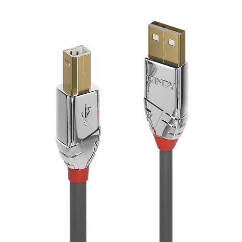 Lindy Cromo Line USB 2.0 A-B šedá / USB kabel / USB-A / USB-B / 5 m / 480 Mbit/s