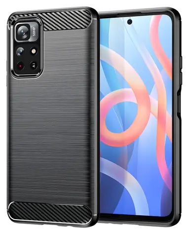 Hurtel Carbon Case černá / Ochranný kryt / Xiaomi Redmi Note 11 / Karbonový vzhled, ohebný