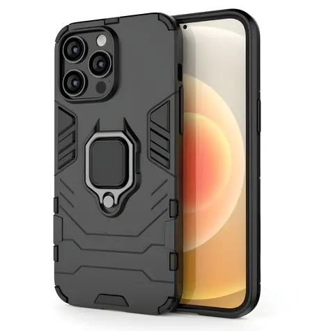 Hurtel Ring Armor Case černá / Ochranný kryt / iPhone 14 Pro / Magnetický kroužek