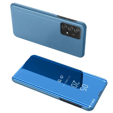 Hurtel Clear View Case modrá / Flipové pouzdro / Samsung Galaxy A73 / průhledné