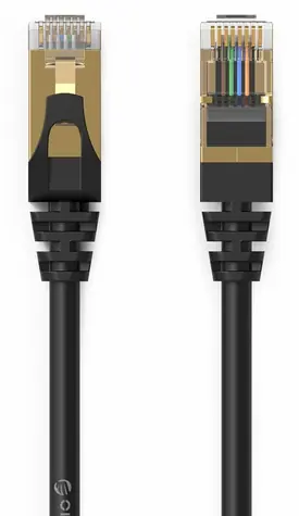 Orico PUG-C7 černá / Síťový kabel / Cat 7 / RJ45-RJ45 / kulatý / 10 Gbps / 0,5 m