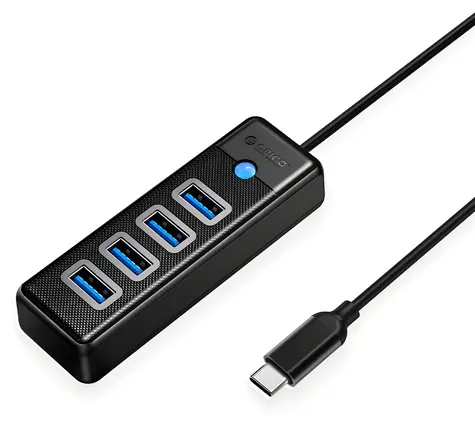 Orico PW4U-C3 černá / USB hub / 4x USB-A 3.0 / kabel 1,8 m