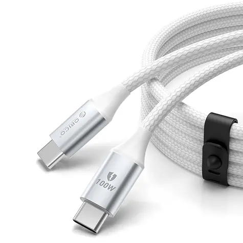 Orico CDX bílá / Kabel USB-C na USB-C / PD 100W / 5A / 1 m