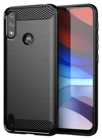 Hurtel Carbon Case černá / Zadní kryt / Motorola Moto E7i Power / silikonové / karbonový vzhled