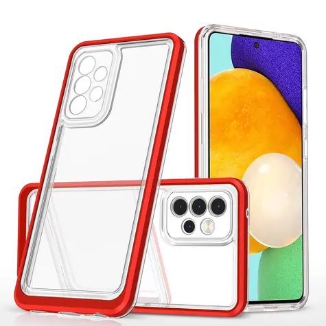 Hurtel Clear 3in1 Case červená / Kryt / Samsung Galaxy A73 / Gelový rámeček