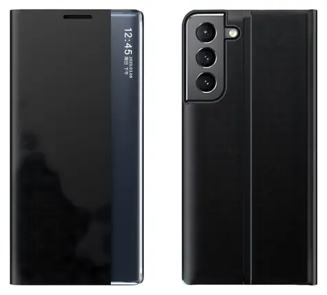 Hurtel New Sleep Case černá / Pouzdro pro Samsung Galaxy S23+ / s klopou a stojánkem