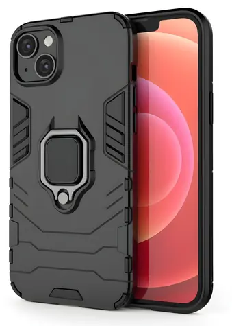 Hurtel Ring Armor černá / Kryt / Apple iPhone 14 / Magnetický, stojánek