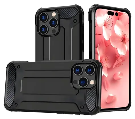 Hurtel Hybrid Armor černá / Kryt / Apple iPhone 16 Pro / Odolný hybridní materiál