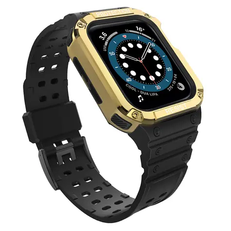Hurtel Protect Strap Band černá/zlatá / Řemínek / Apple Watch 38/40/41 mm / pancéřový kryt