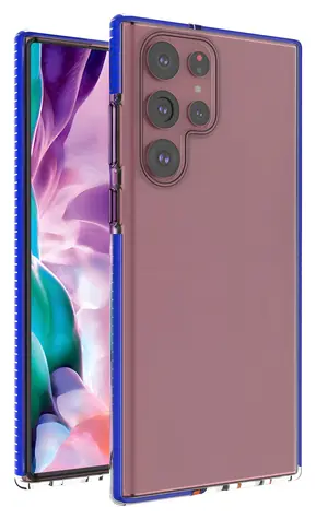 Hurtel Spring Case tmavě modrá / Kryt / Samsung Galaxy S22 Ultra / Gelový s barevným rámečkem