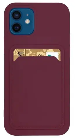 Hurtel Card Case bordová / Peněženkový kryt / Samsung Galaxy S21 Ultra 5G / Silikon / Kapsa na karty