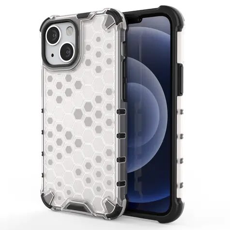 Hurtel Honeycomb Case transparentní / Kryt pro Apple iPhone 13 mini / TPU / Voštinový vzor