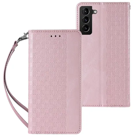 Hurtel Magnet Strap Case růžová / Kryt / Samsung Galaxy S22+ / Peněženka / S poutkem