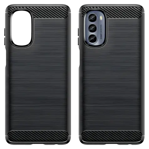 Hurtel Carbon Case černá / Kryt pro Motorola Moto G62 5G / Silikon