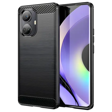 Hurtel Carbon Case černá / Kryt pro Realme 10 Pro / Silikon