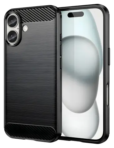 Hurtel Carbon Case černá / Kryt / Apple iPhone 16 Plus / karbonový vzhled