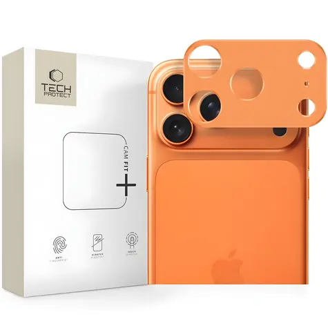 Tech-Protect Camalloy Fit+ oranžová / Kryt pro Apple iPhone 17 Pro Max / Ochrana fotoaparátu