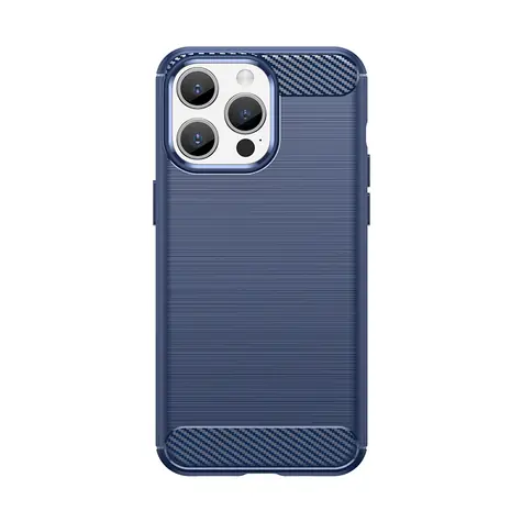 Hurtel Carbon Case iPhone 15 Pro modrá / Kryt / karbonový vzhled