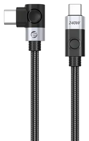 Orico CW240 černá / Kabel USB-C na USB-C / lomený konektor / PD 240 W / 1 m