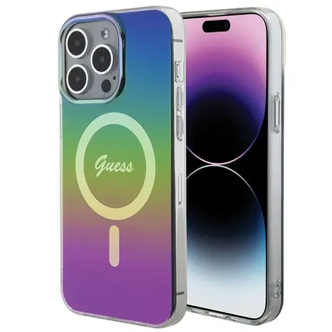 GUESS IML Iridescent MagSafe vícebarevná / Zadní kryt / iPhone 15 Pro Max 6,7