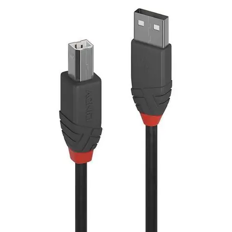 Lindy Anthra Line USB-A - USB-B 1m černá / Kabel USB / USB 2.0 / 480 Mbit/s