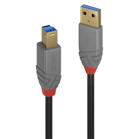 Lindy Anthra Line USB-A - USB-B 3 m černá / Kabel USB / USB 3.2 Gen 1 / 5 Gbit/s